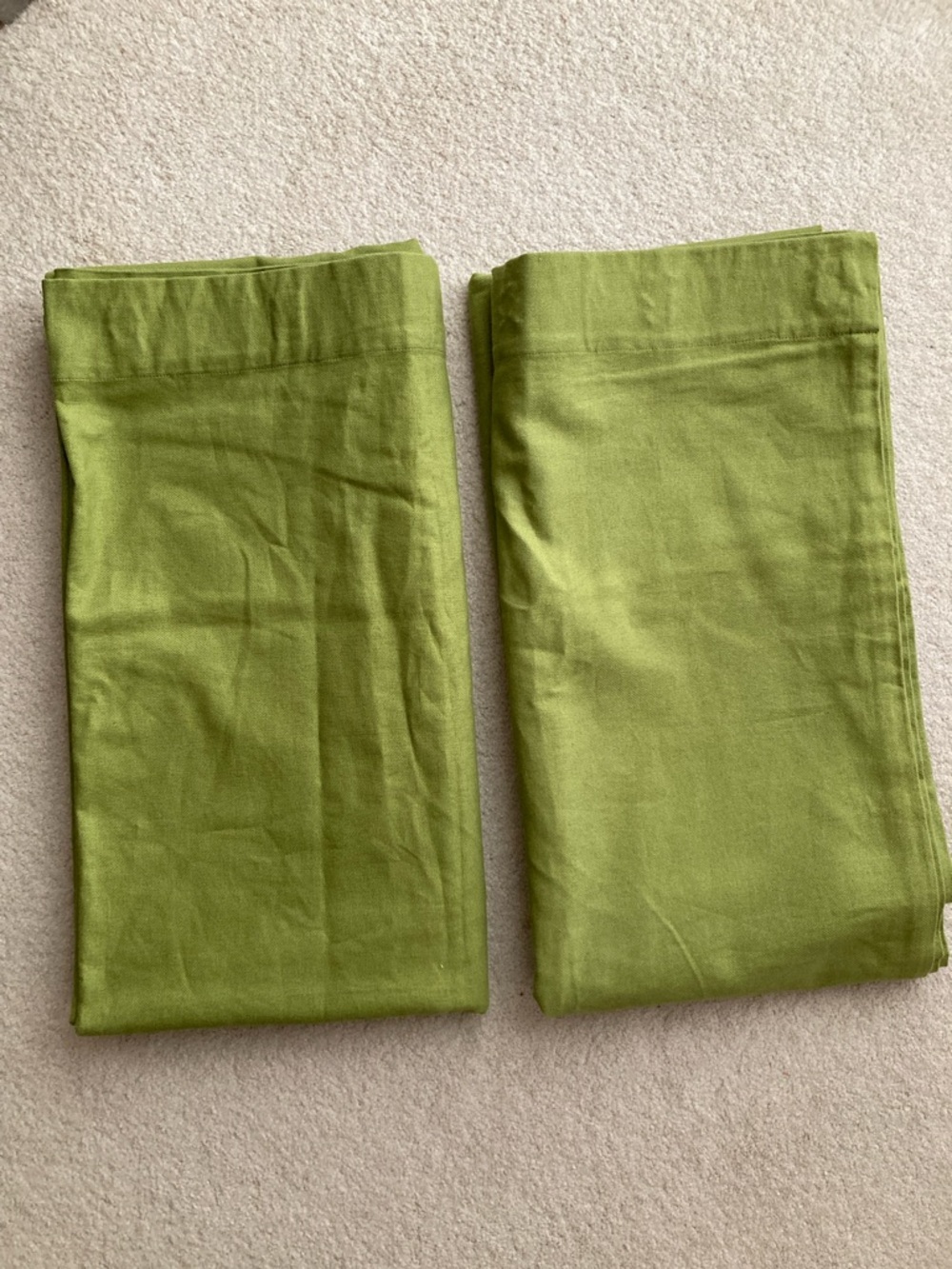 Pottery Barn linen and cotton blend set of two 50 x 96” curtains